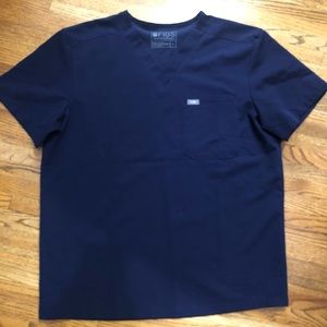 Figs Men’s Navy Blue Scrub Top Sz L